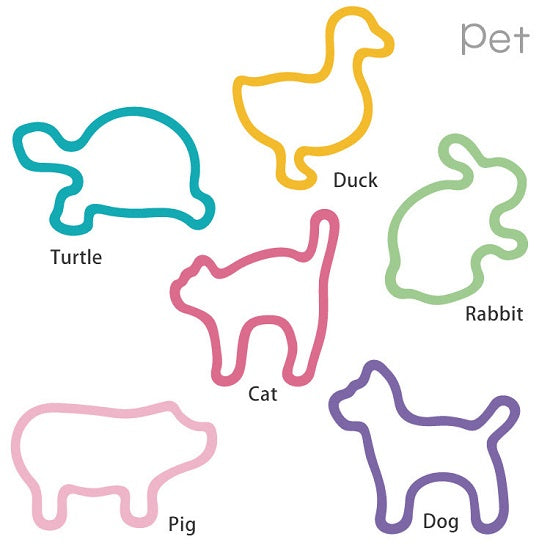 H CONCEPT Animal Rubberband Pet 6pcs Cubeshops