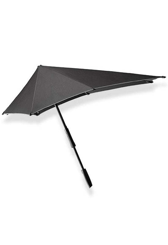 SENZ° LARGE STICK STORM UMBRELLA PURE BLACK REFLECTIVE