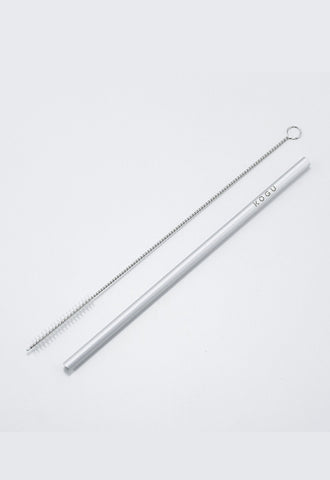 KOGU SILVER ALUMINUM STRAW WITH BRUSH (7mm)