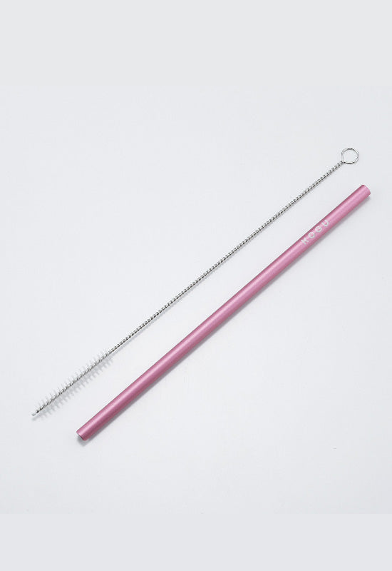 KOGU SILVER PINK STRAW WITH BRUSH (7mm)