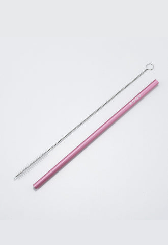 KOGU SILVER PINK STRAW WITH BRUSH (7mm)