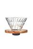 HARIO V60 Glass Dripper 02 Olive Wood VDGR-02-OV