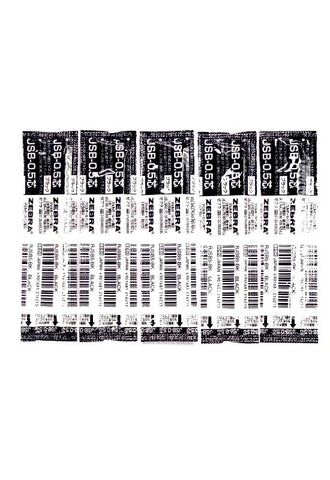 Zebra 0.5mm Black Gel Ink Refill (RJSB5-BK)5 Pack