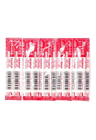 Zebra 0.5mm Carmine Red Gel Ink Refill (RJSB5-CMR)5 Pack