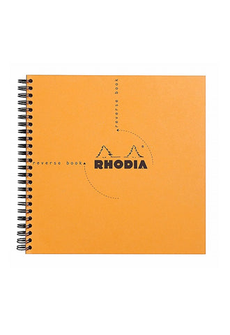 RHODIA Wirebound Reverse Book 21x21cm Grid Orange #193608C