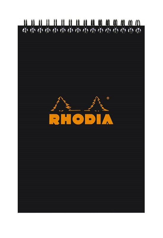 RHODIA Bloc Wirebound N16 Lined Black #165019C