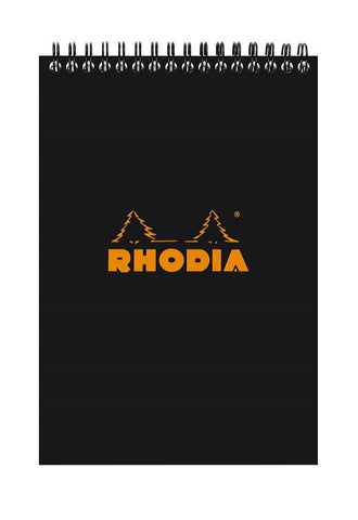 RHODIA Bloc Wirebound N16 Lined Black #165019C