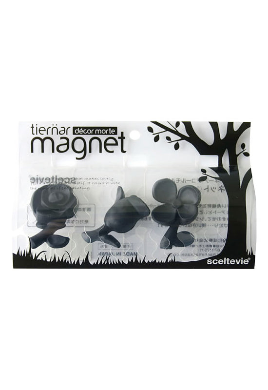 HACHIMAN KASEI Tiernar Magnet - Flowers (Black)